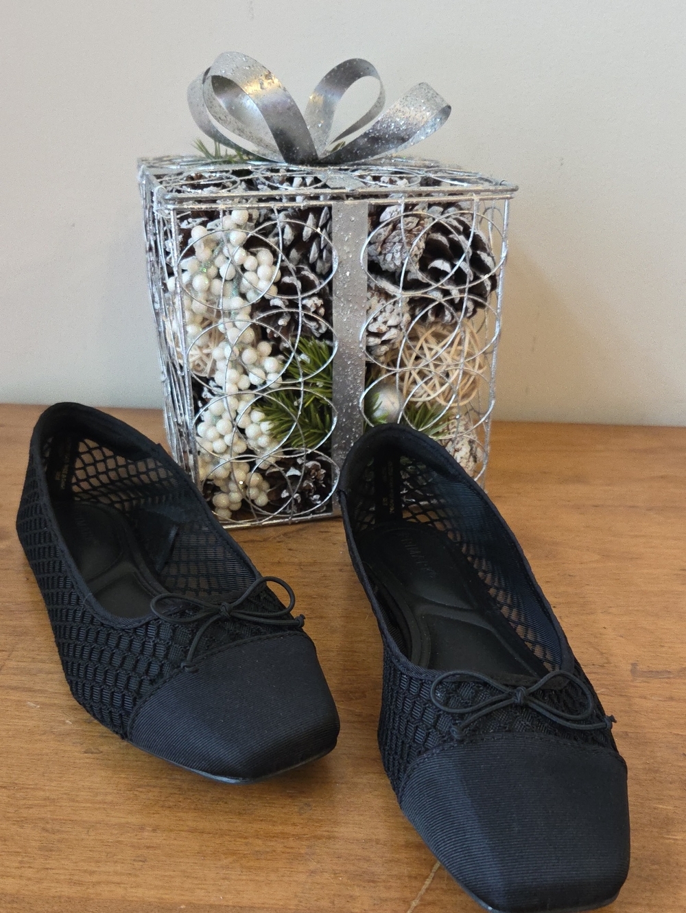 Primark* Women's Black Mesh Ballet Flats - Classic Slip-On Comfort